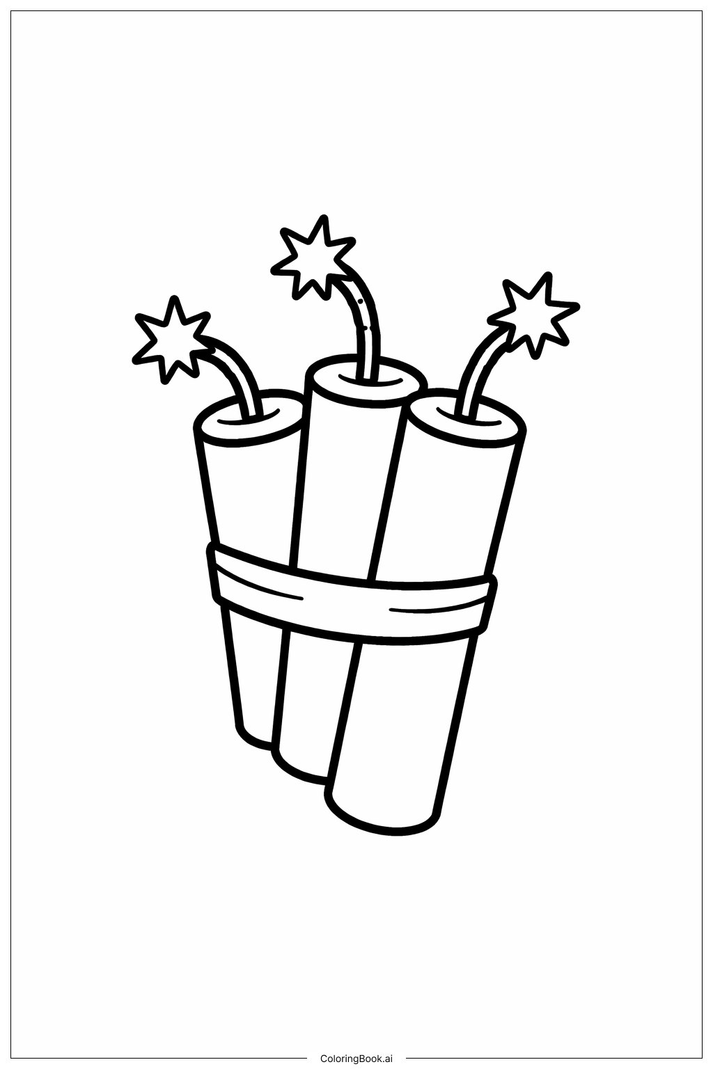  Page de coloriage Paquet de Pétards pour le Nouvel An Chinois 2026 