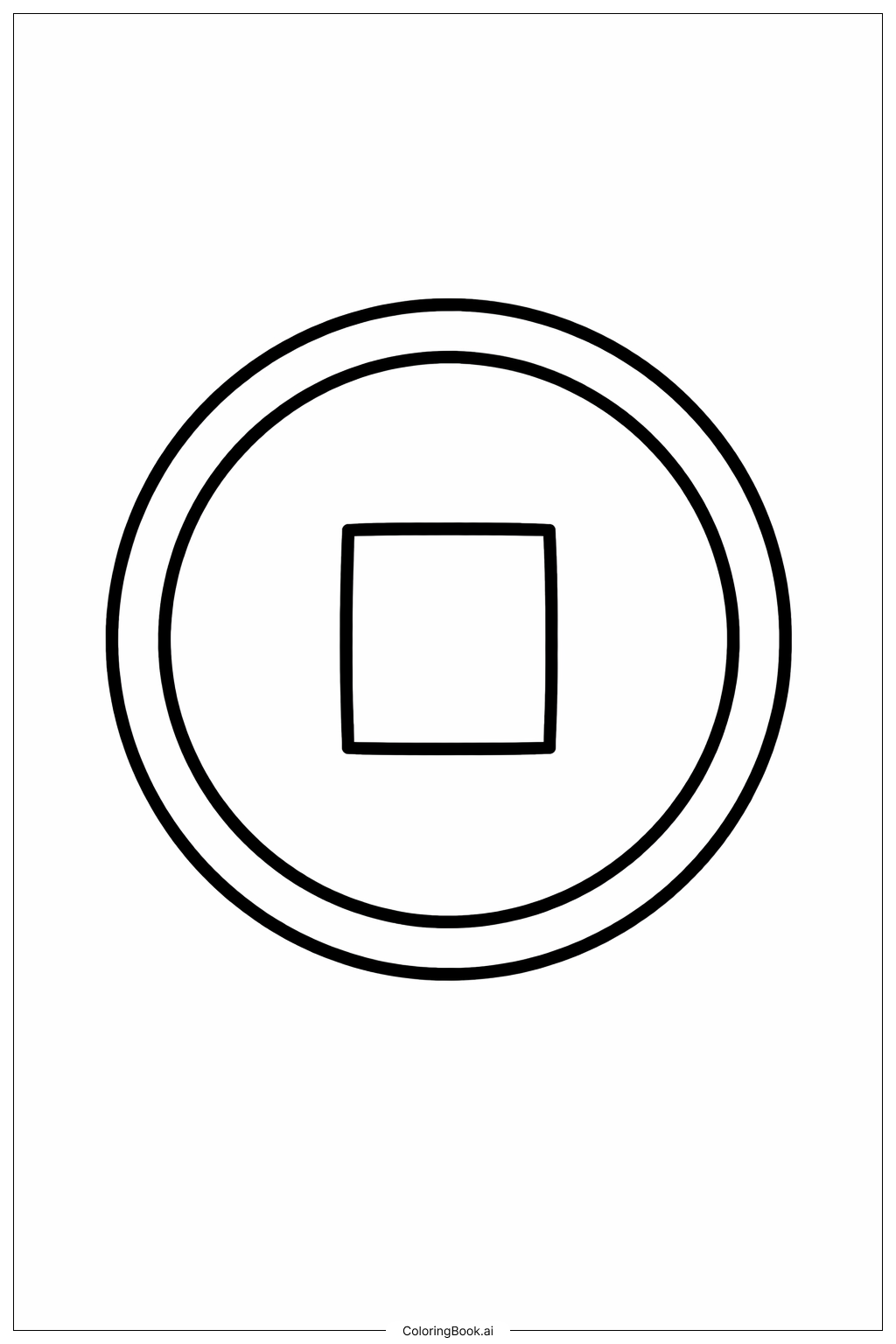  Page de coloriage Pièce porte-bonheur du Nouvel An chinois 2026 