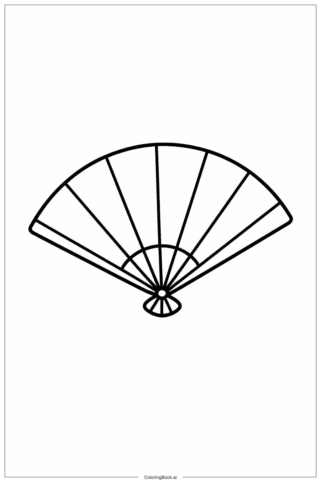  Page de coloriage Éventail en papier du Nouvel An chinois 2026 