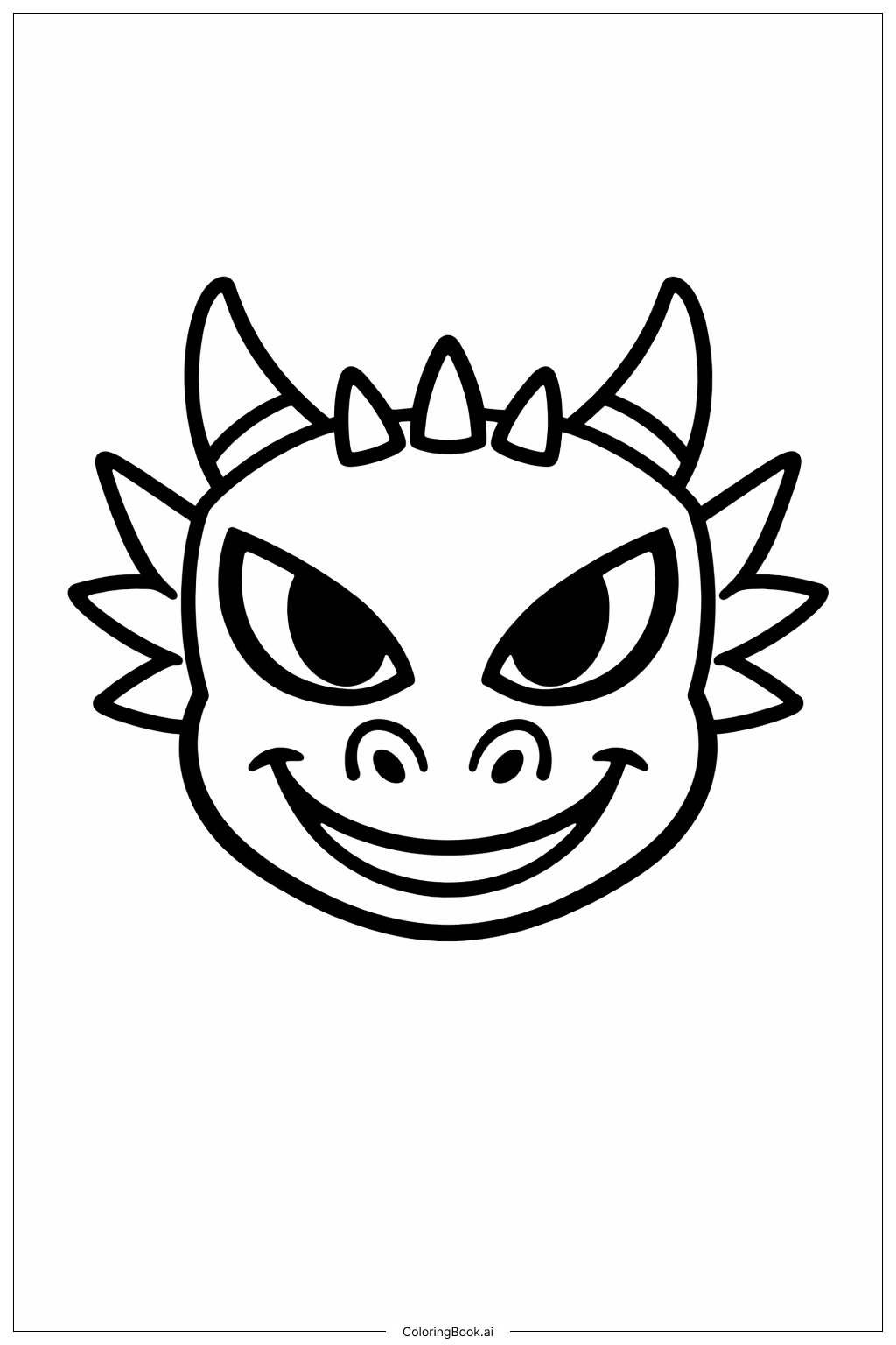  Chinese New Year 2026 Simple Dragon Mask Coloring Page 
