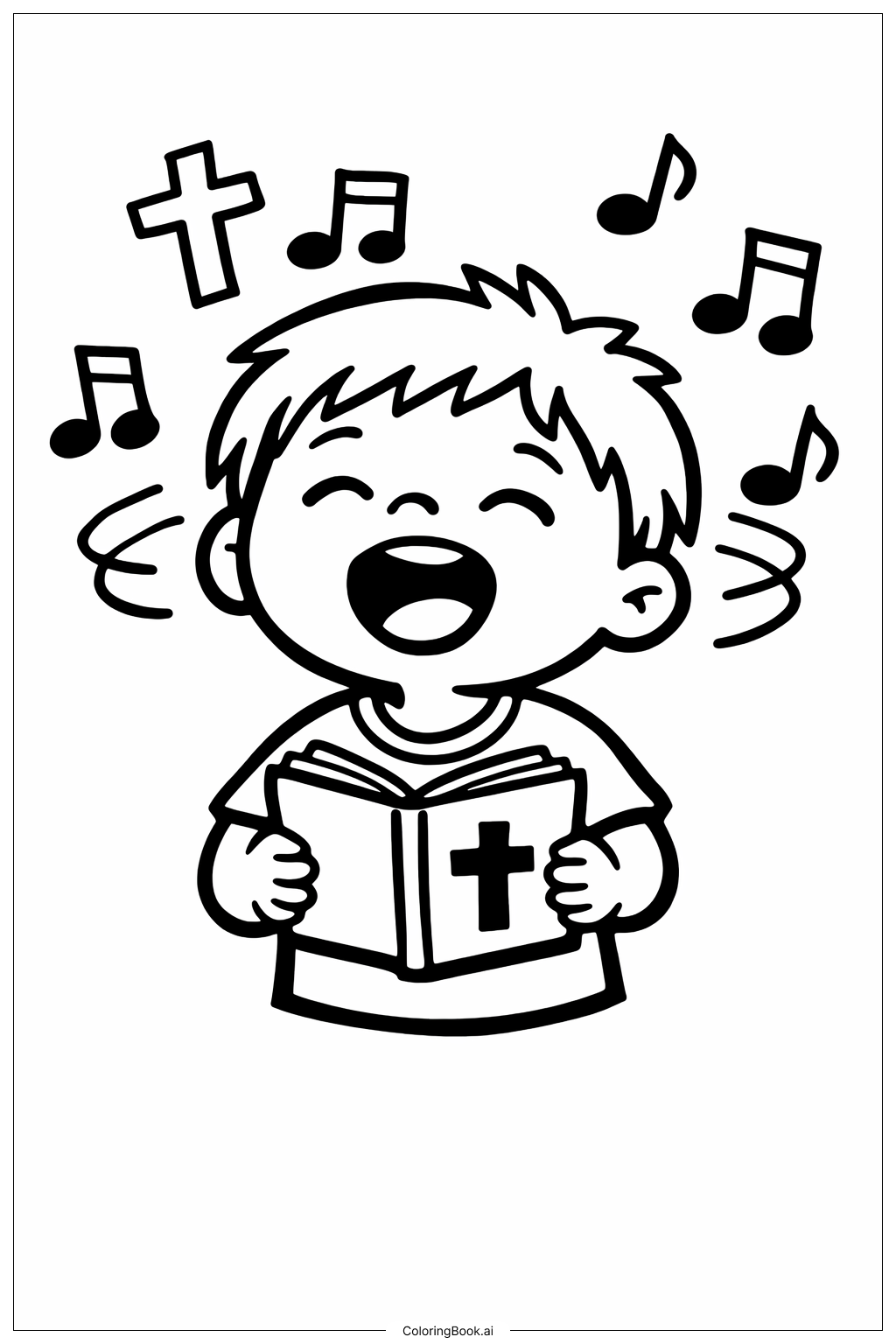 Page de coloriage Chant d'un Enfant Chrétien