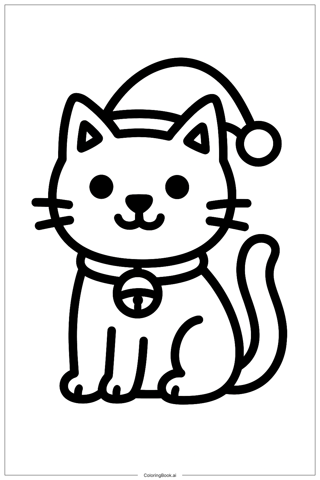  Christmas Cat Coloring Page 