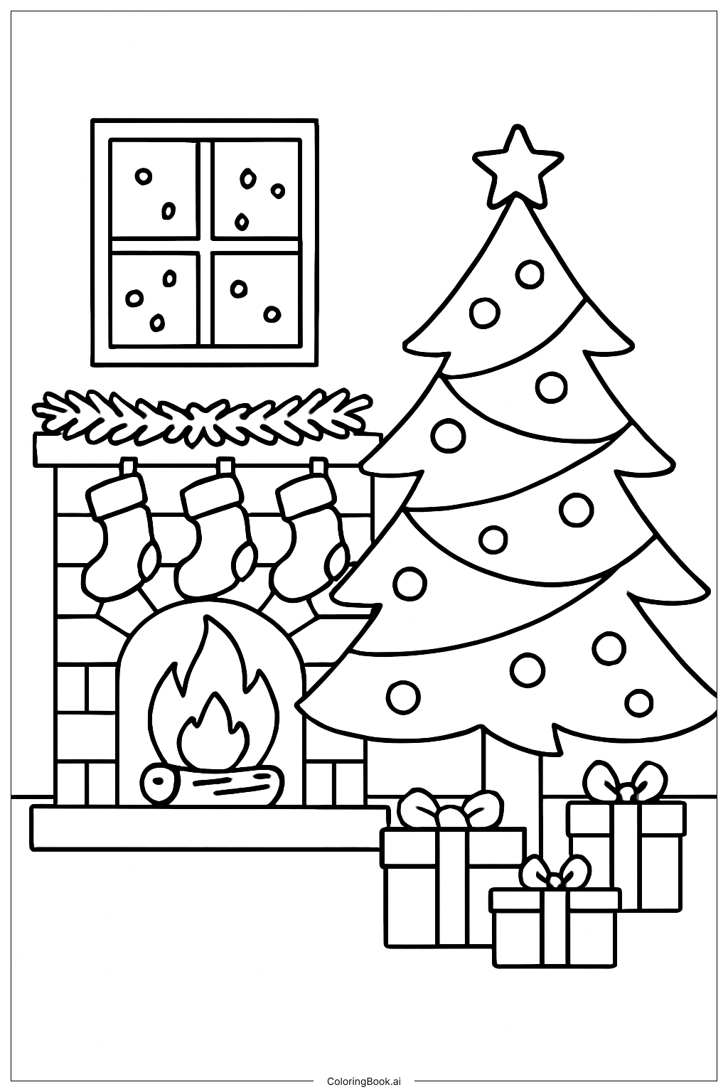 圣诞节壁炉场景