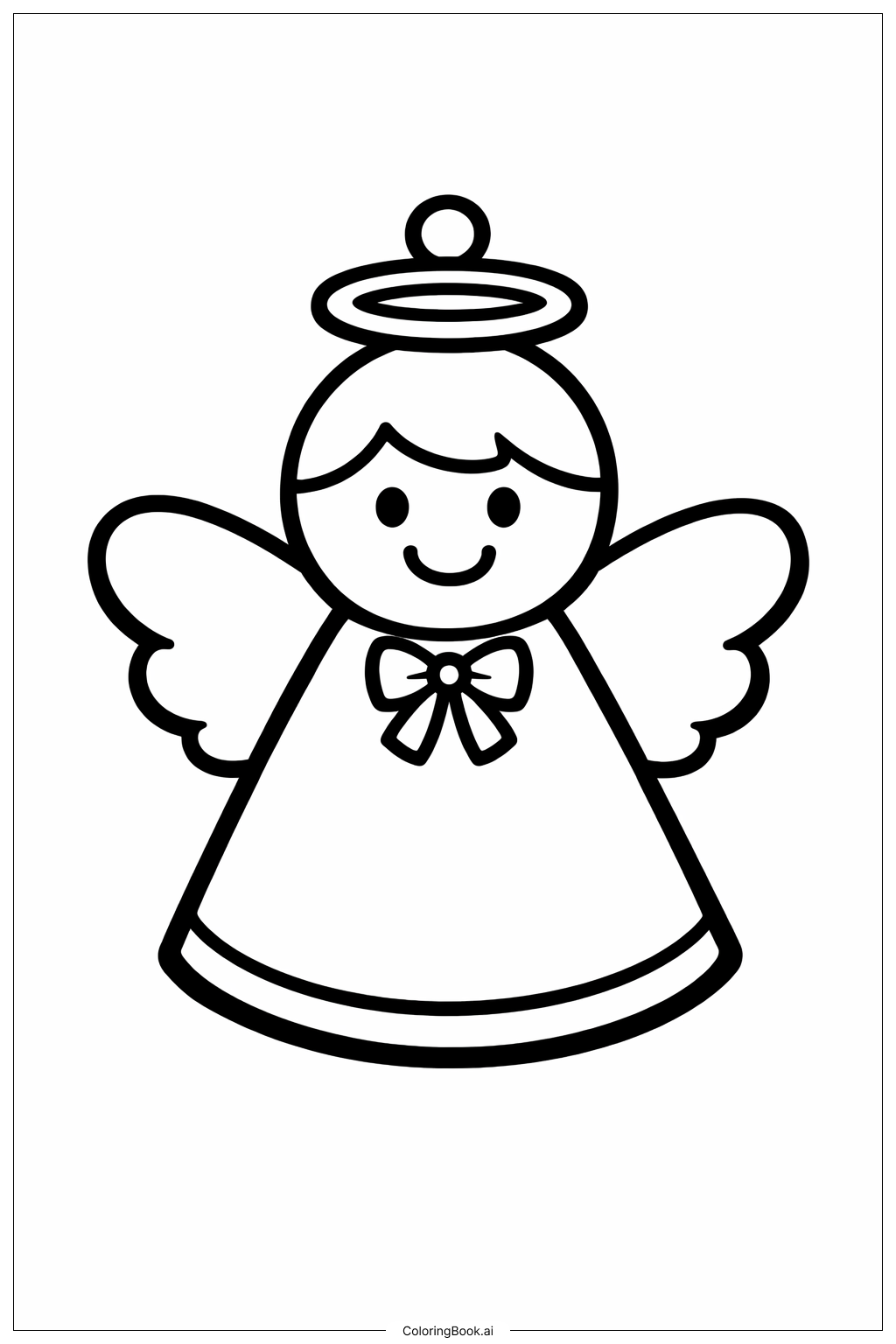 Page de coloriage Ange Ornement de Noël