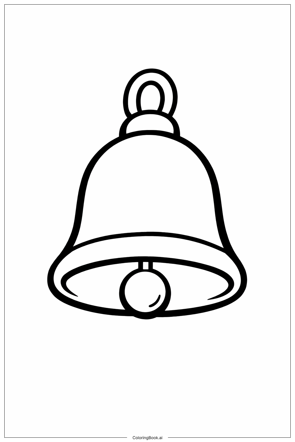 Page de coloriage Cloche de décoration de Noël