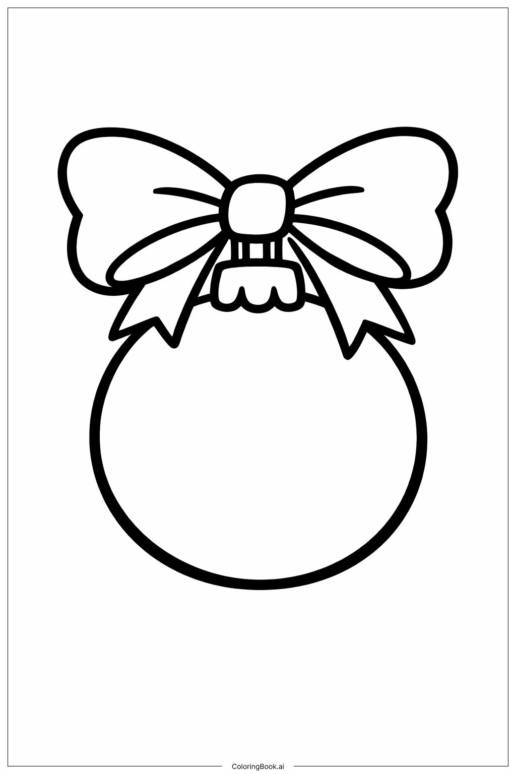 Page de coloriage Noeud de décoration de Noël