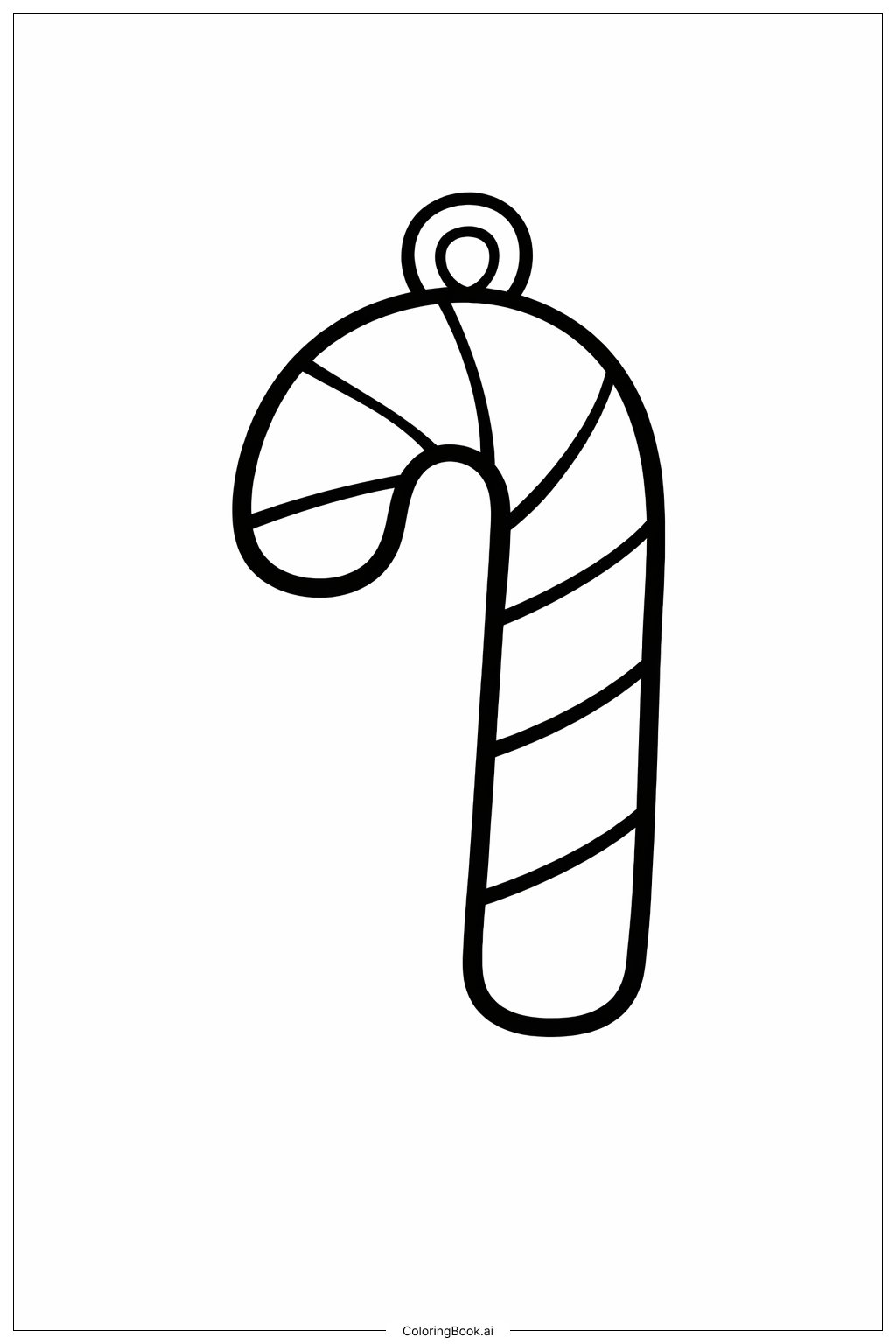 Page de coloriage Ornement de Noël Canne en Sucre d'Orge