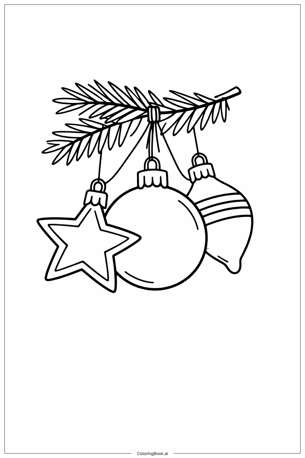 Page de coloriage Groupe de Trois Boules de Noël