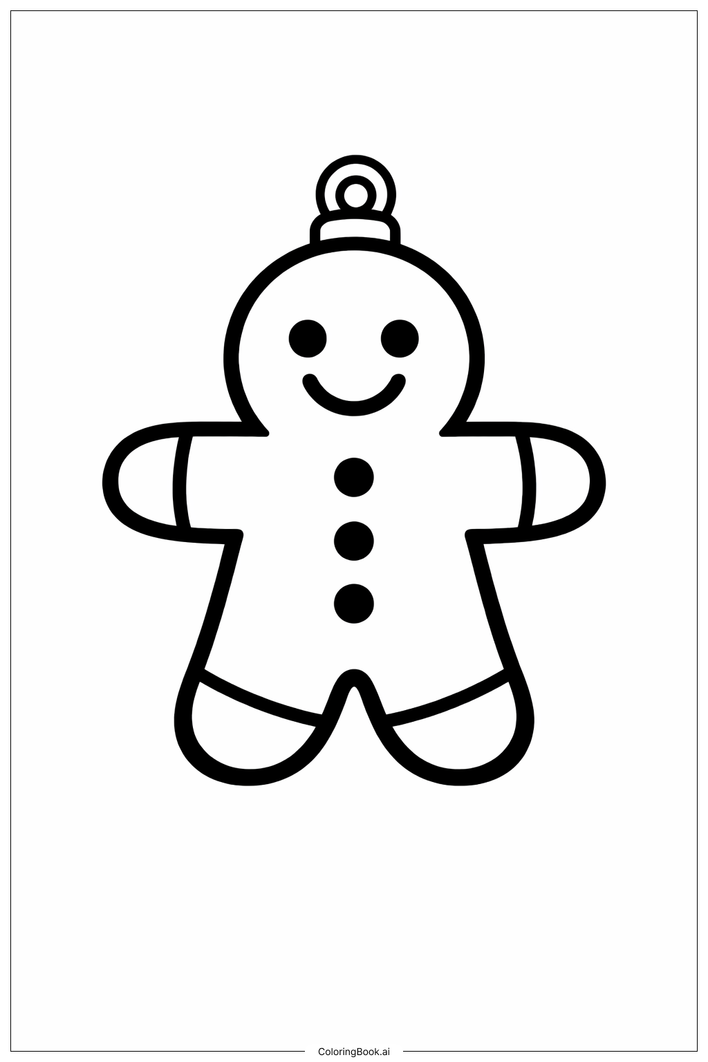 Page de coloriage Sujet de Noël en forme de pain d'épice