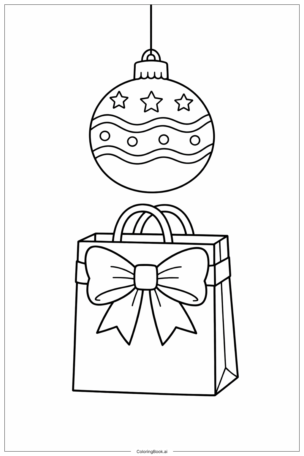  聖誕裝飾品著色頁 