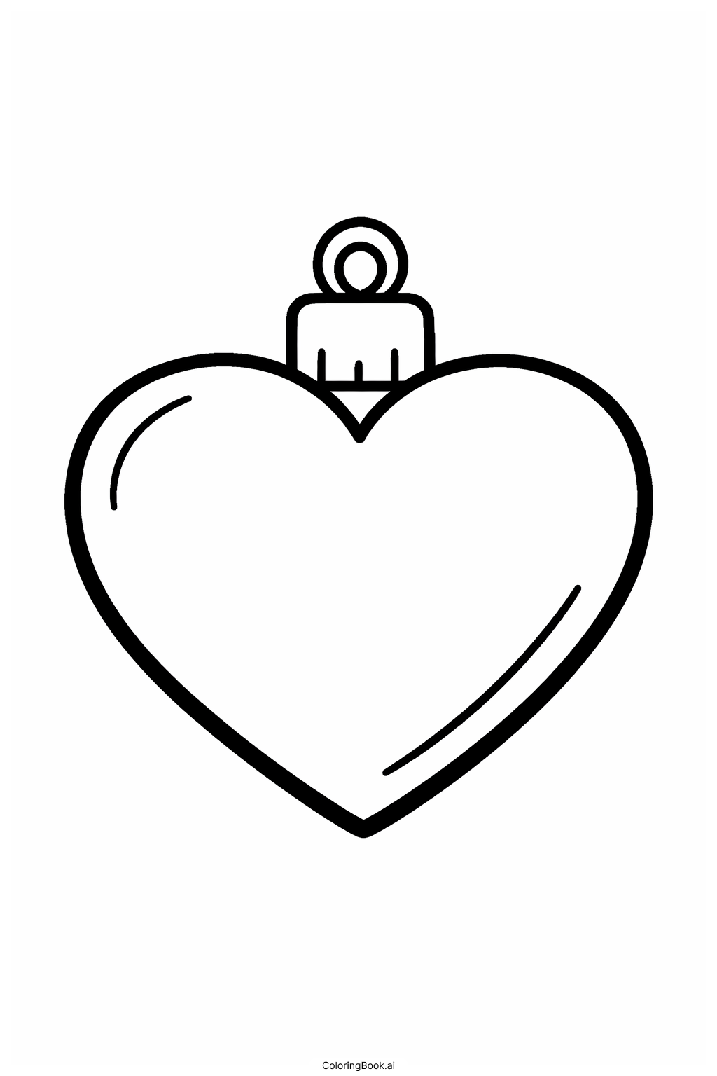 Page de coloriage Ornement de Noël en forme de cœur