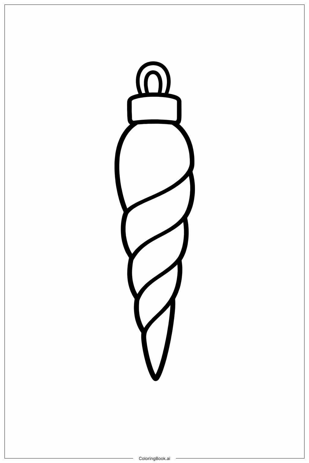 Page de coloriage Boule de Noël en forme de stalactite