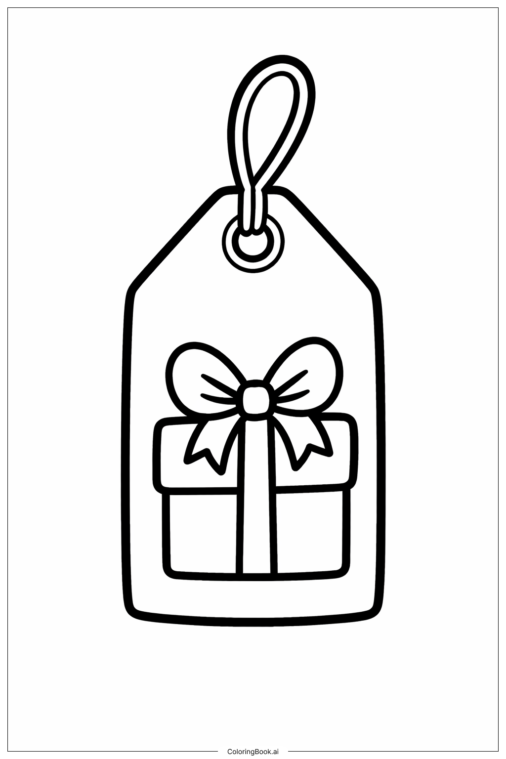 Page de coloriage Étiquette Cadeau Ornement de Noël