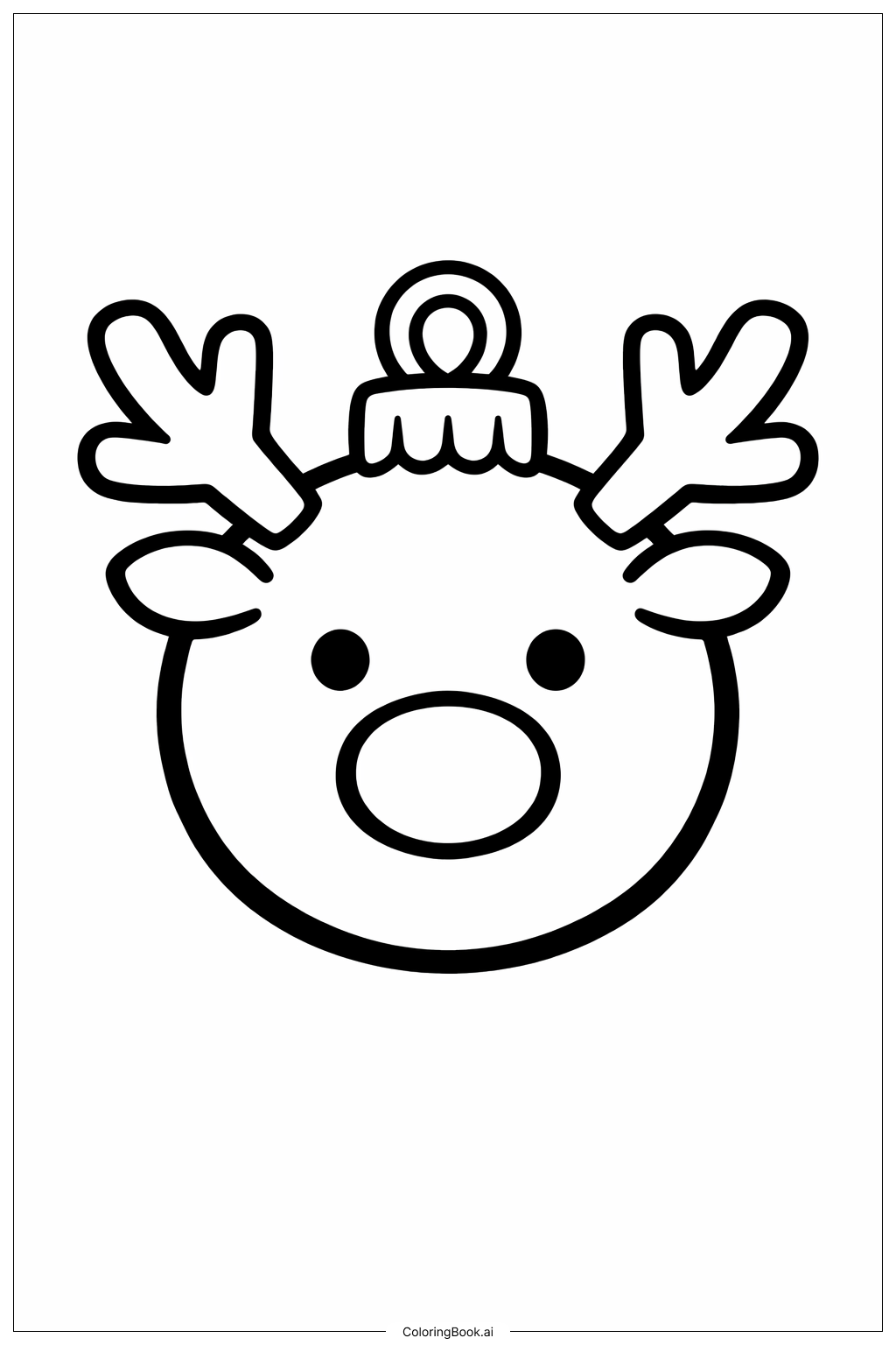 Page de coloriage Ornement de Noël Renne
