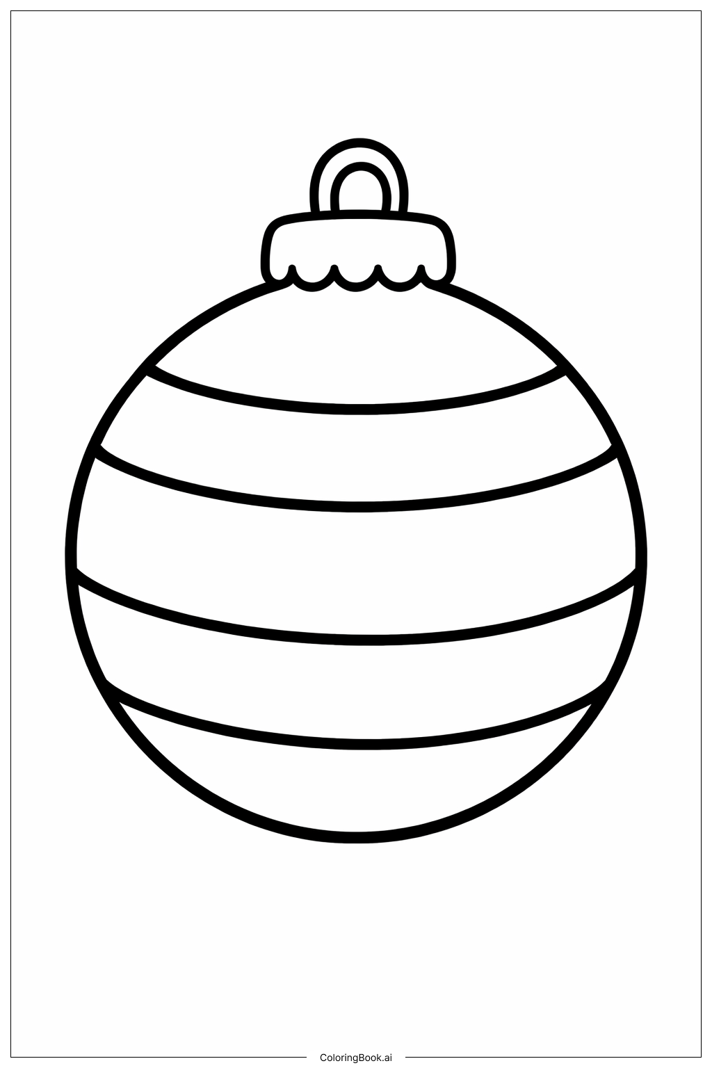Page de coloriage Ornement de Noël à Rayures Simples