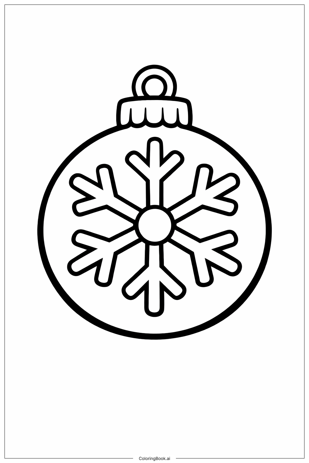 Page de coloriage Ornement de Noël Flocon de Neige