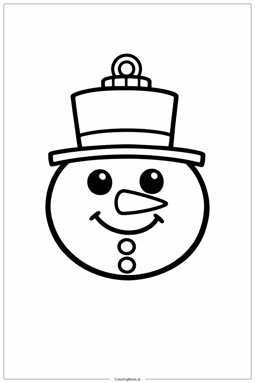 Page de coloriage Ornement de Noël Bonhomme de Neige