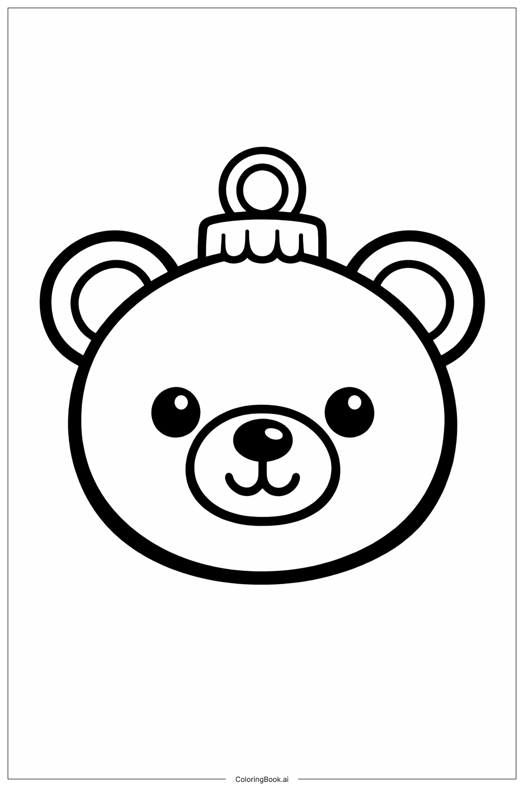 Page de coloriage Ornement de Noël Ourson