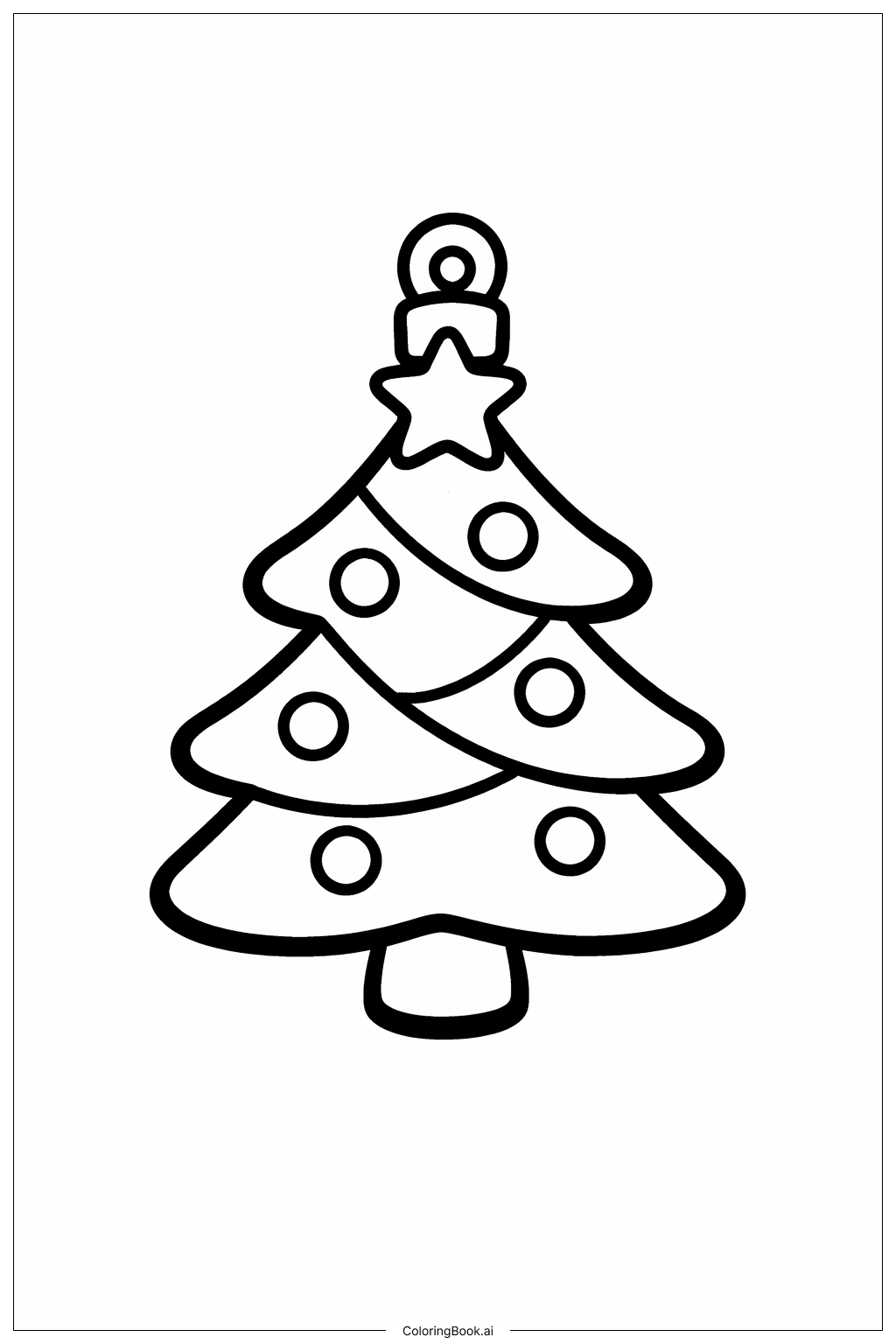 Page de coloriage Ornement de Noël en forme d'arbre