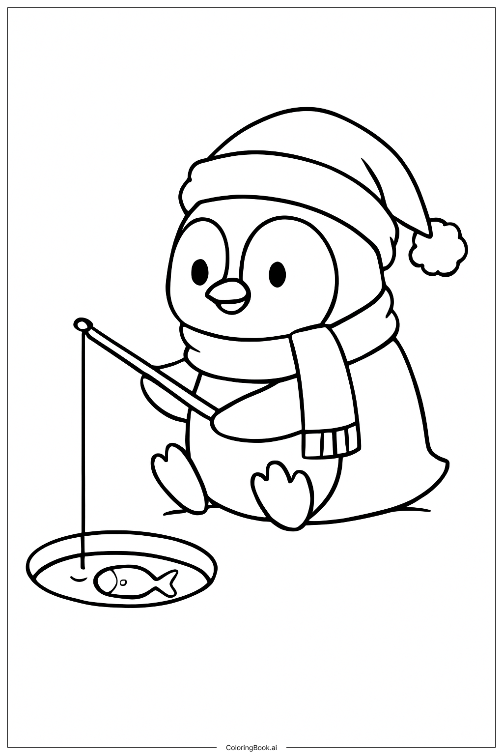  크리스마스 펭귄 색칠공부 페이지 