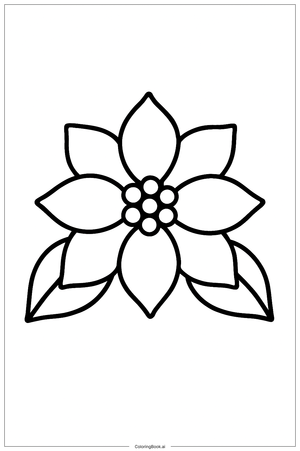 Christmas Poinsettia Coloring Page 