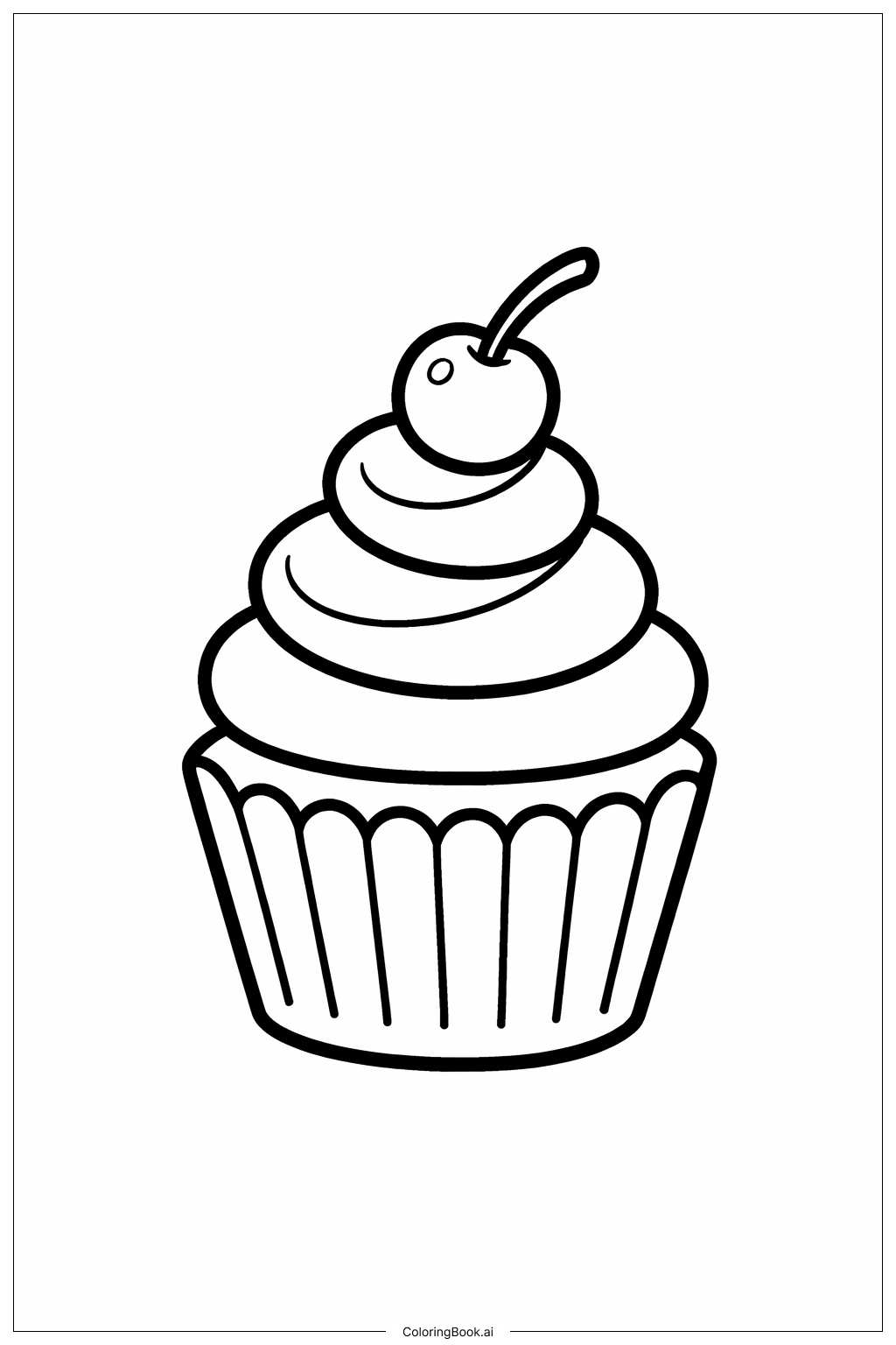  五月五日杯子蛋糕填色页 