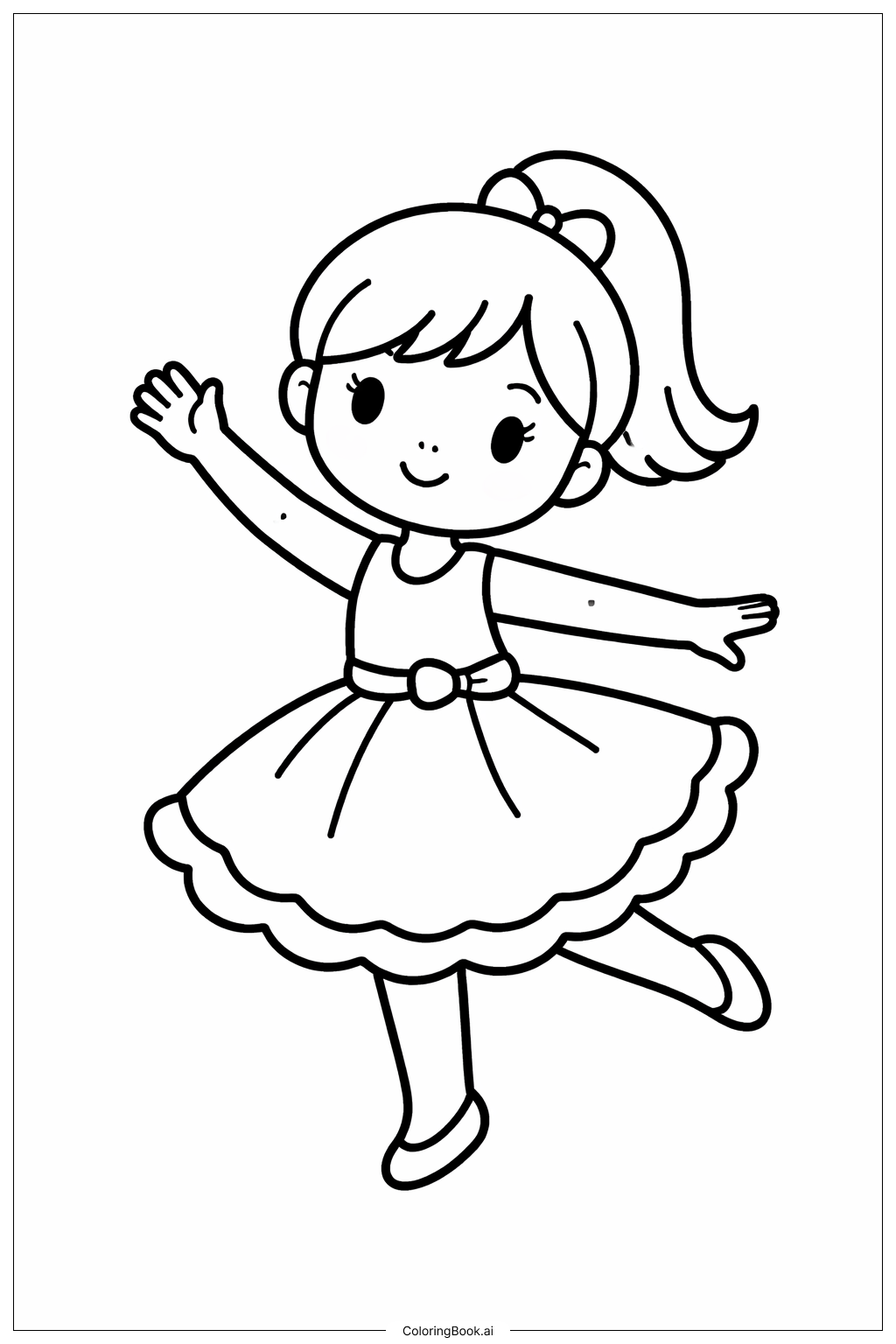  五月五日舞蹈小孩填色页 