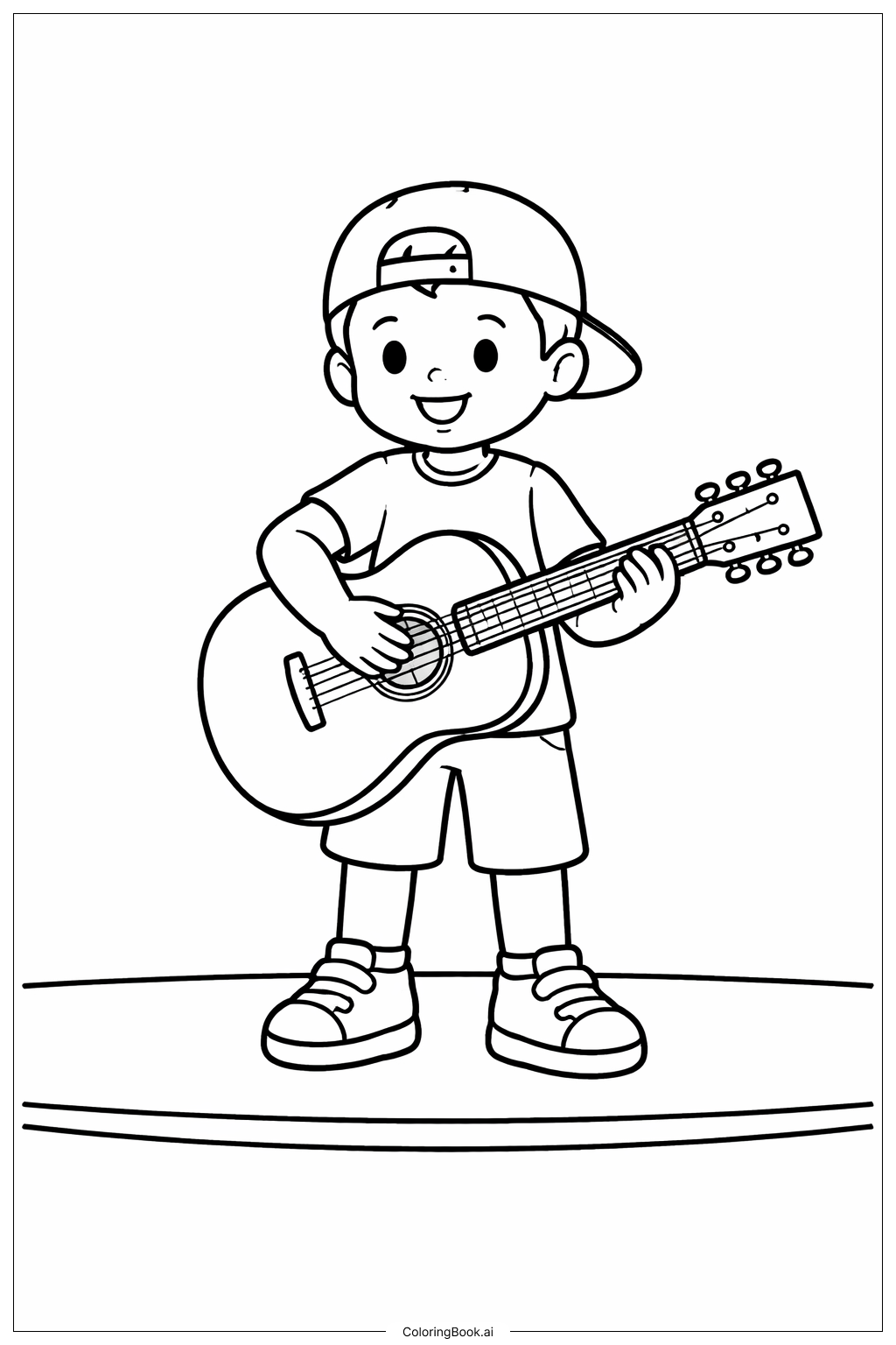  5월 5일 기타 연주자 색칠공부 페이지 