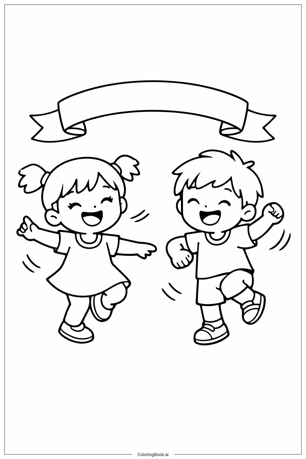  5월 5일 어린이 춤추기 색칠공부 페이지 