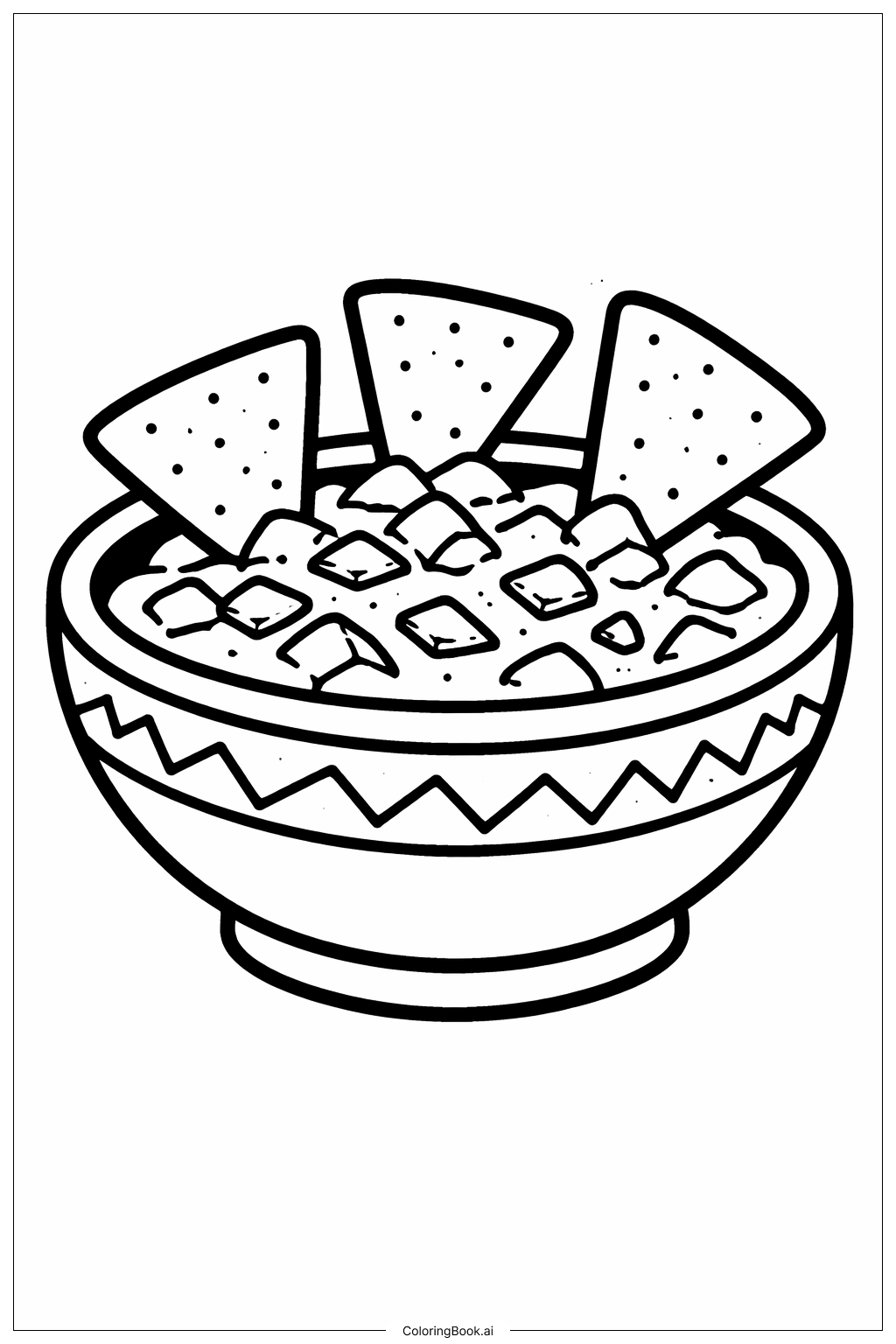  五·五墨西哥辣酱碗填色页 