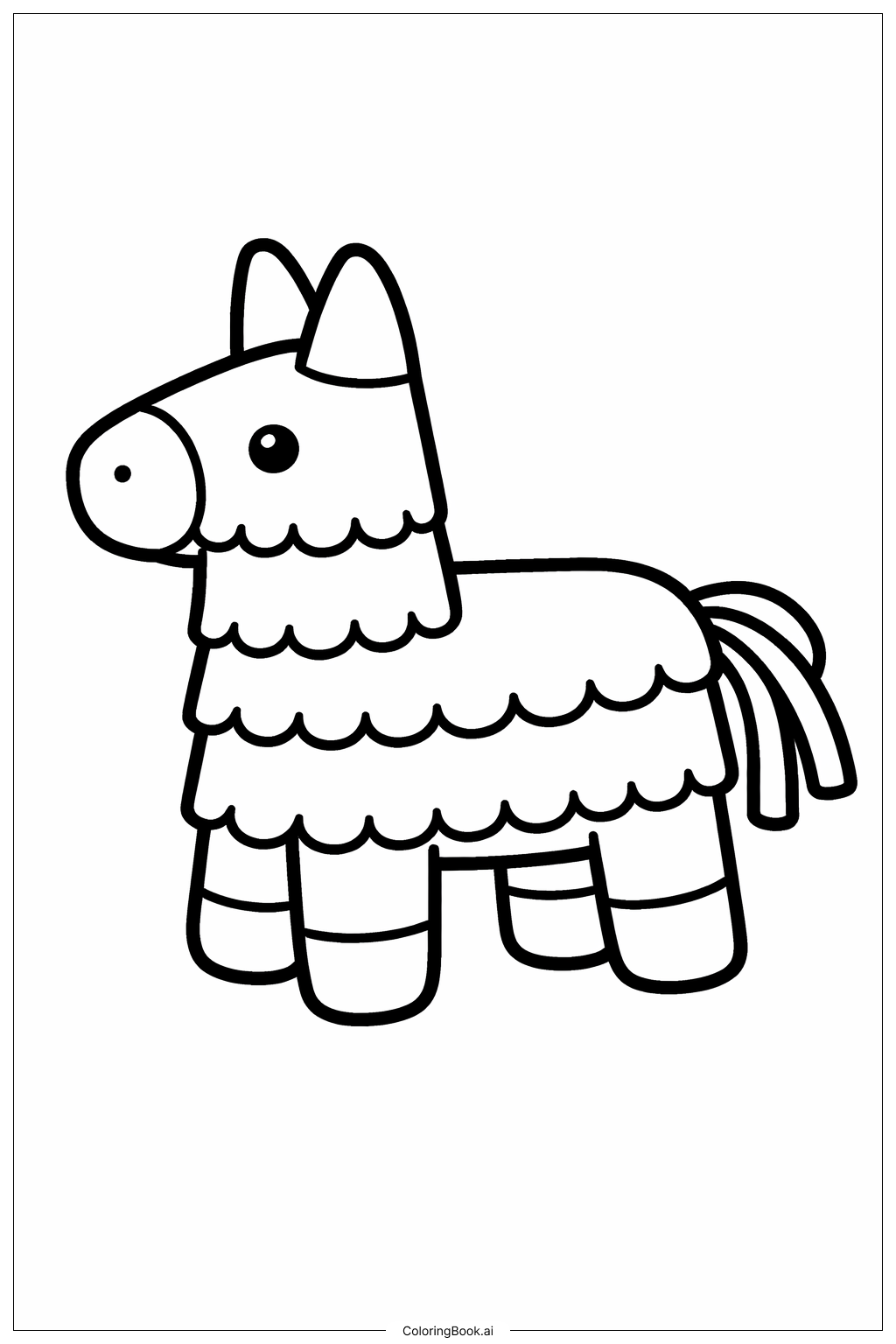  简单的五月五日皮纳塔填色页 