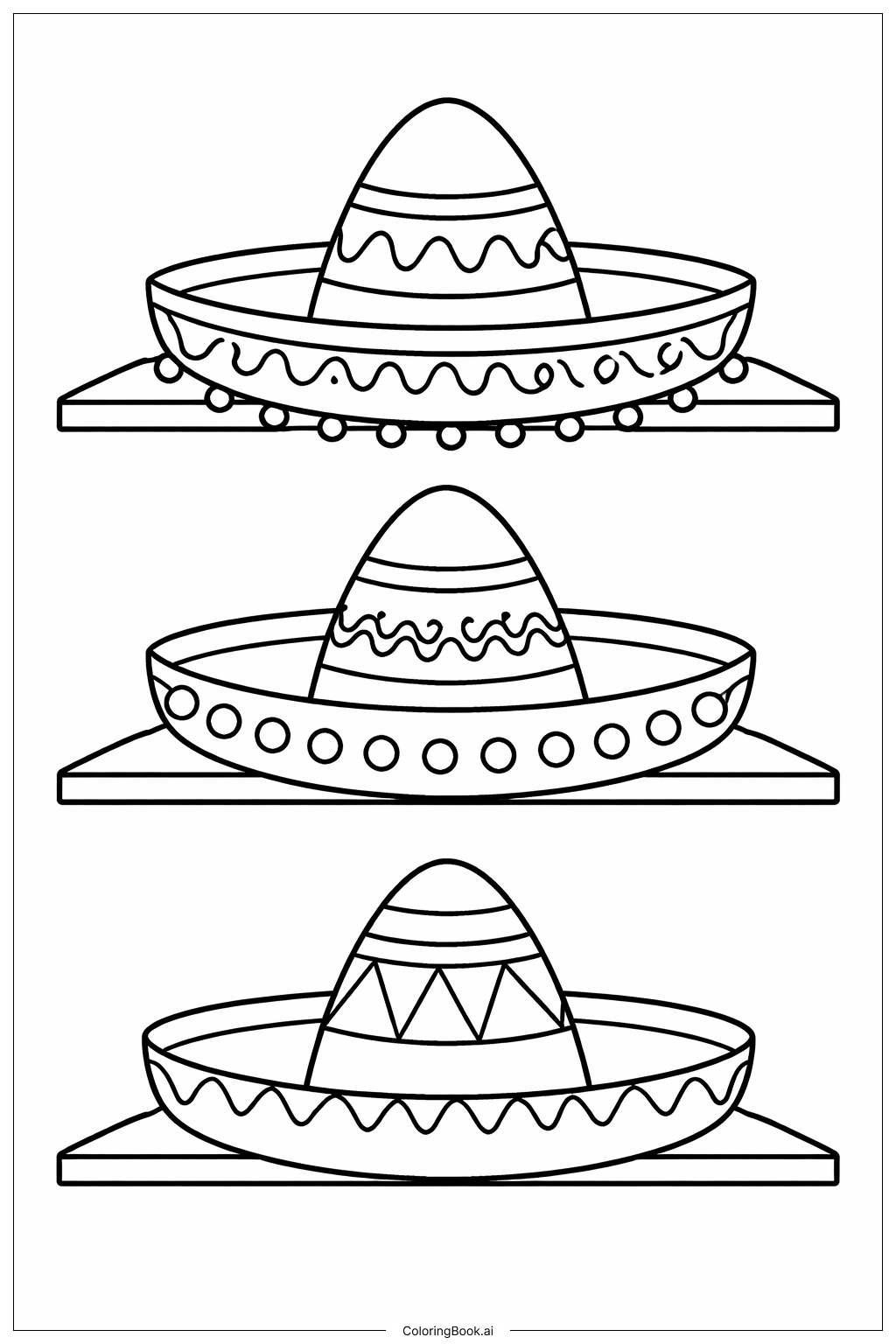  五月五日墨西哥帽商店填色页 