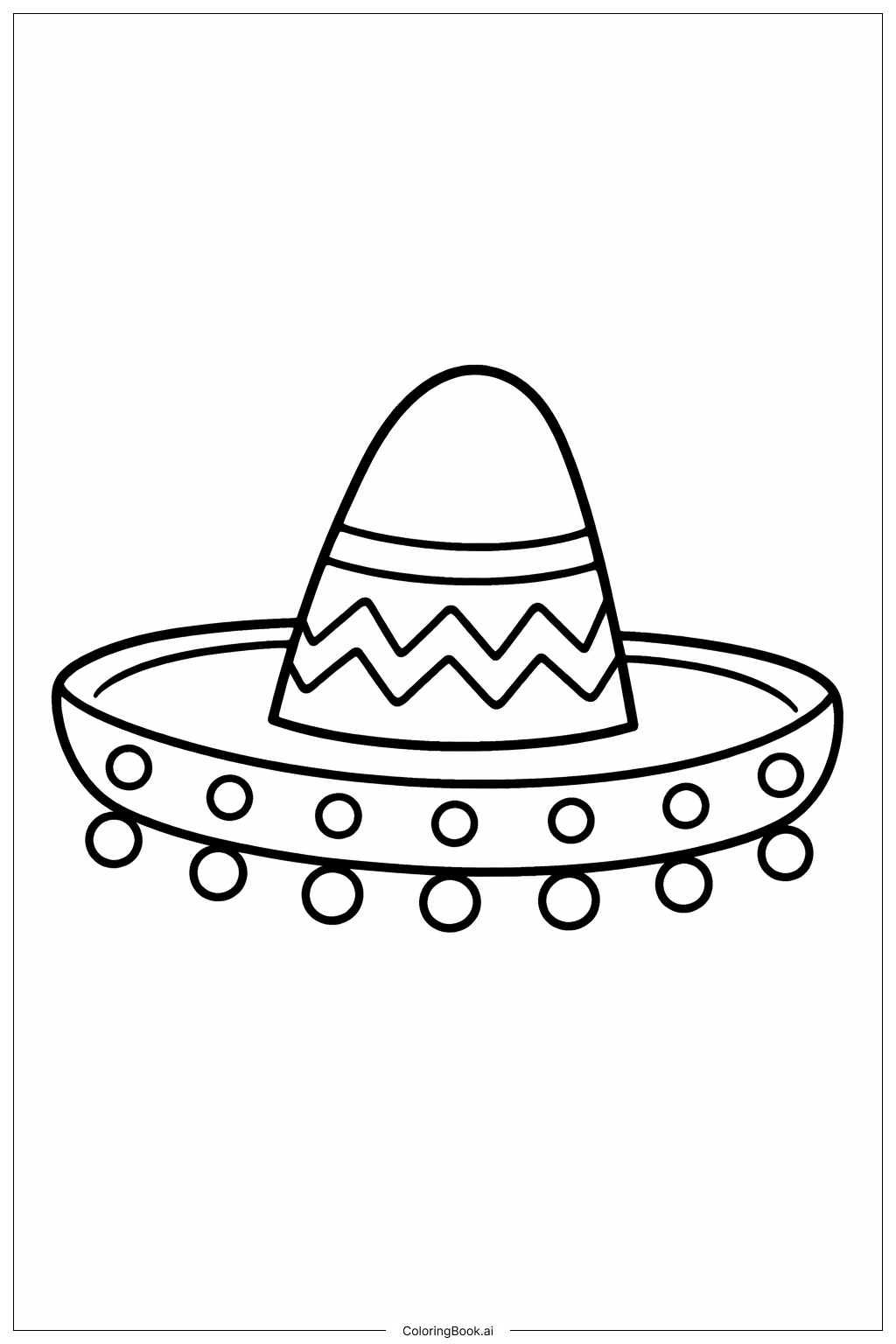  五月五日墨西哥草帽填色页 