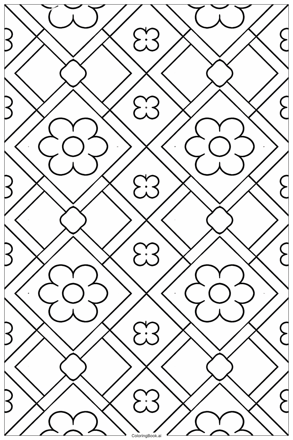  신코 데 마요 타일 무늬 색칠공부 페이지 