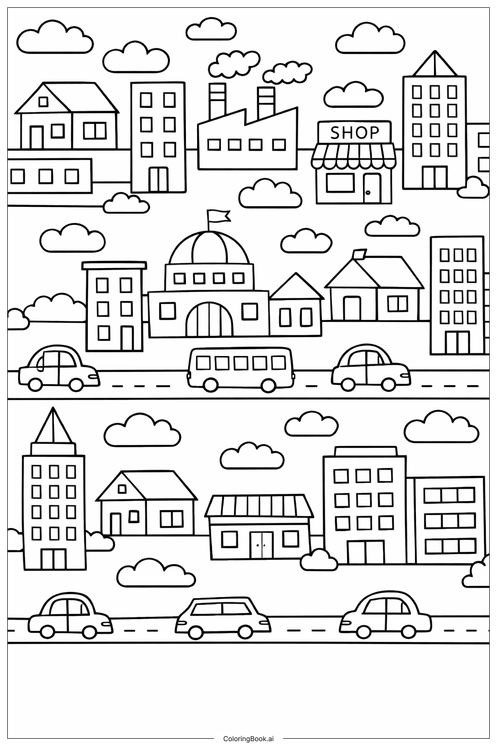 带建筑物的城市图案