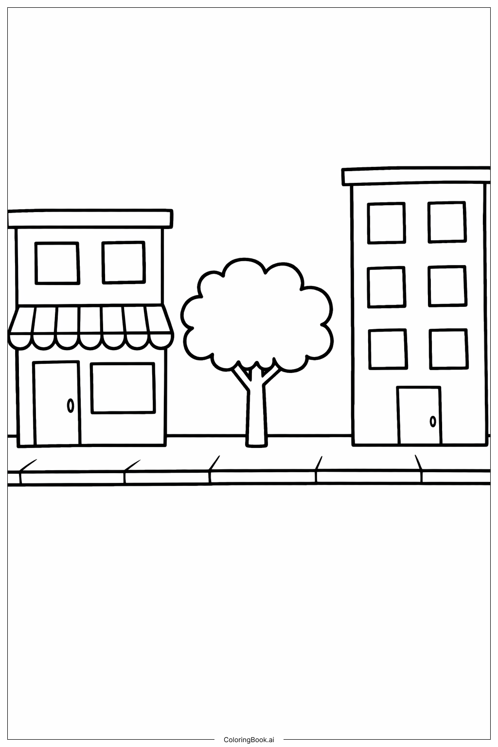 城市街道塗鴉著色頁