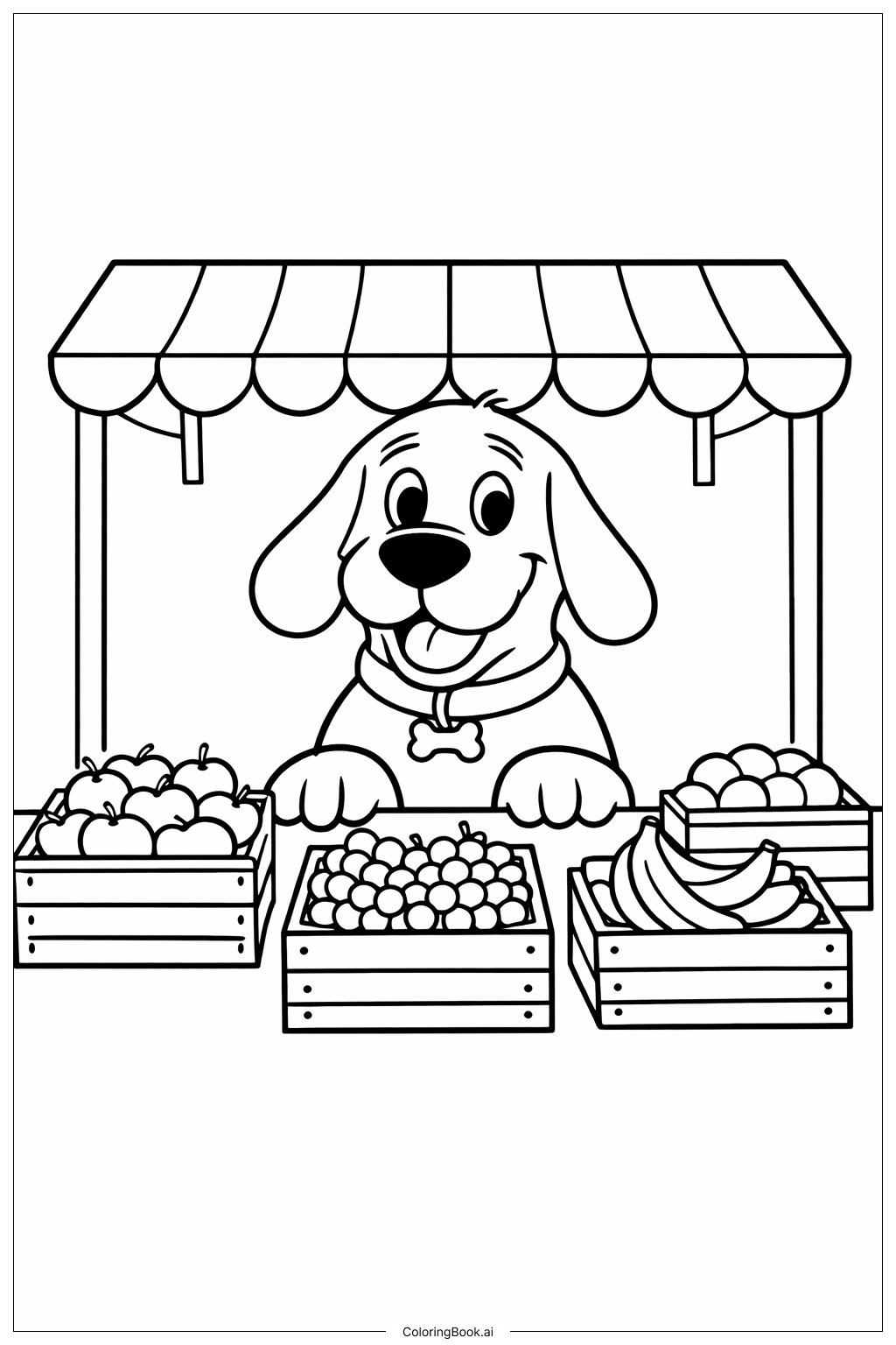  Clifford The Big Red Dog At Farmer Market Coloring Page 