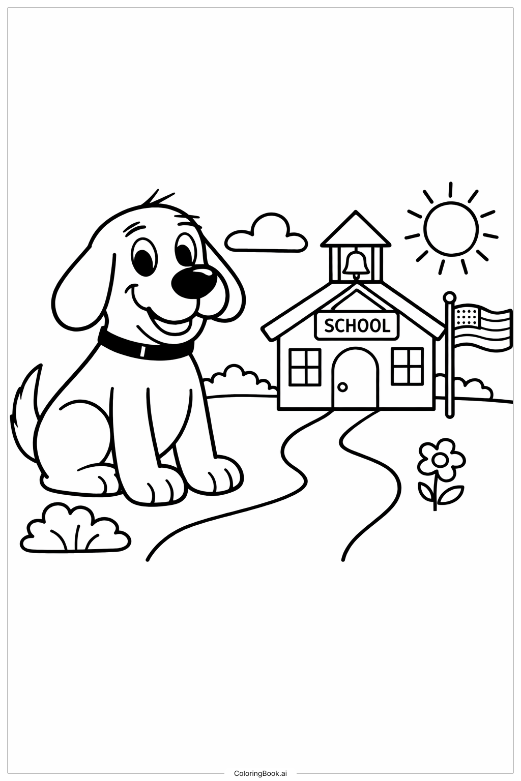 Clifford The Big Red Dog At School Coloring Page 