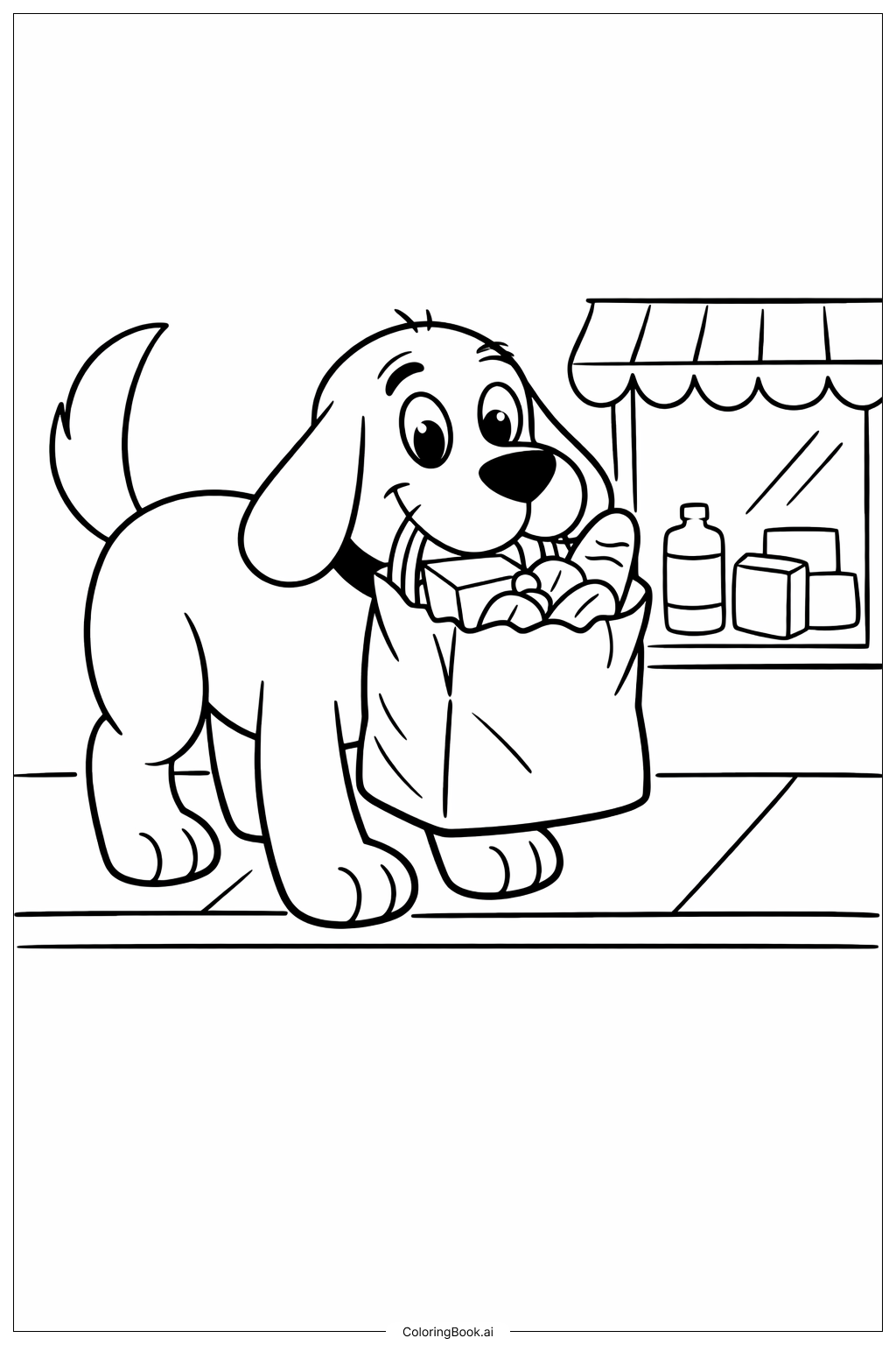  Clifford The Big Red Dog Helping Carry Groceries Coloring Page 