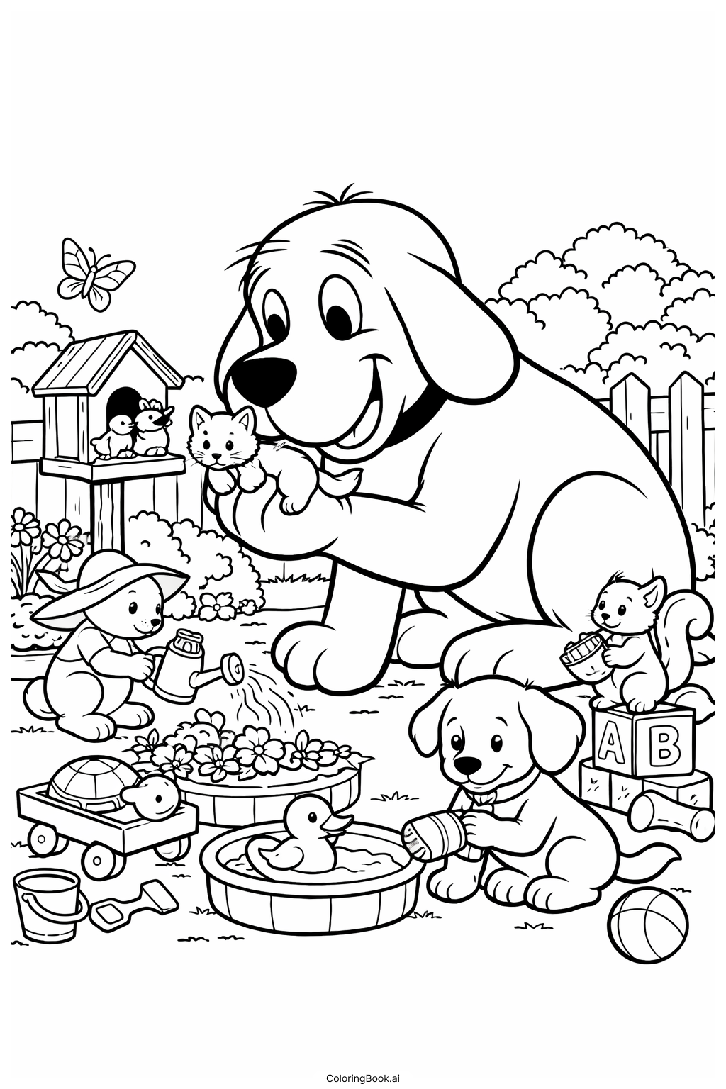  Clifford The Big Red Dog Helping Friends Coloring Page 