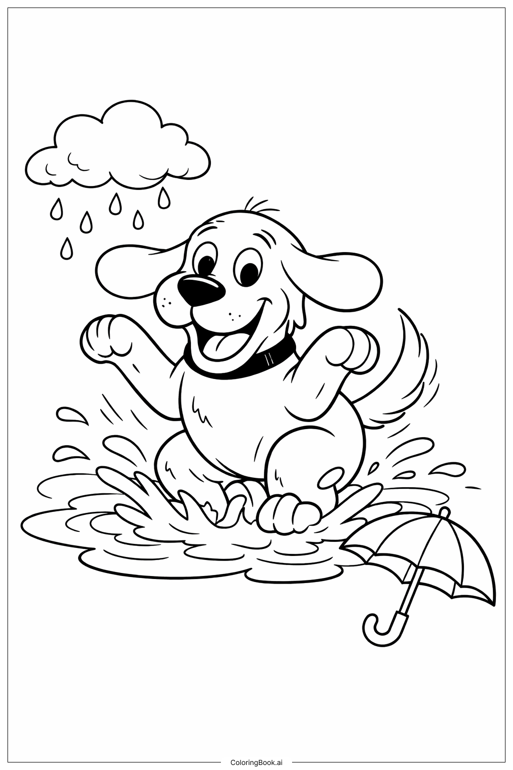  Clifford The Big Red Dog Splashing Puddle Coloring Page 