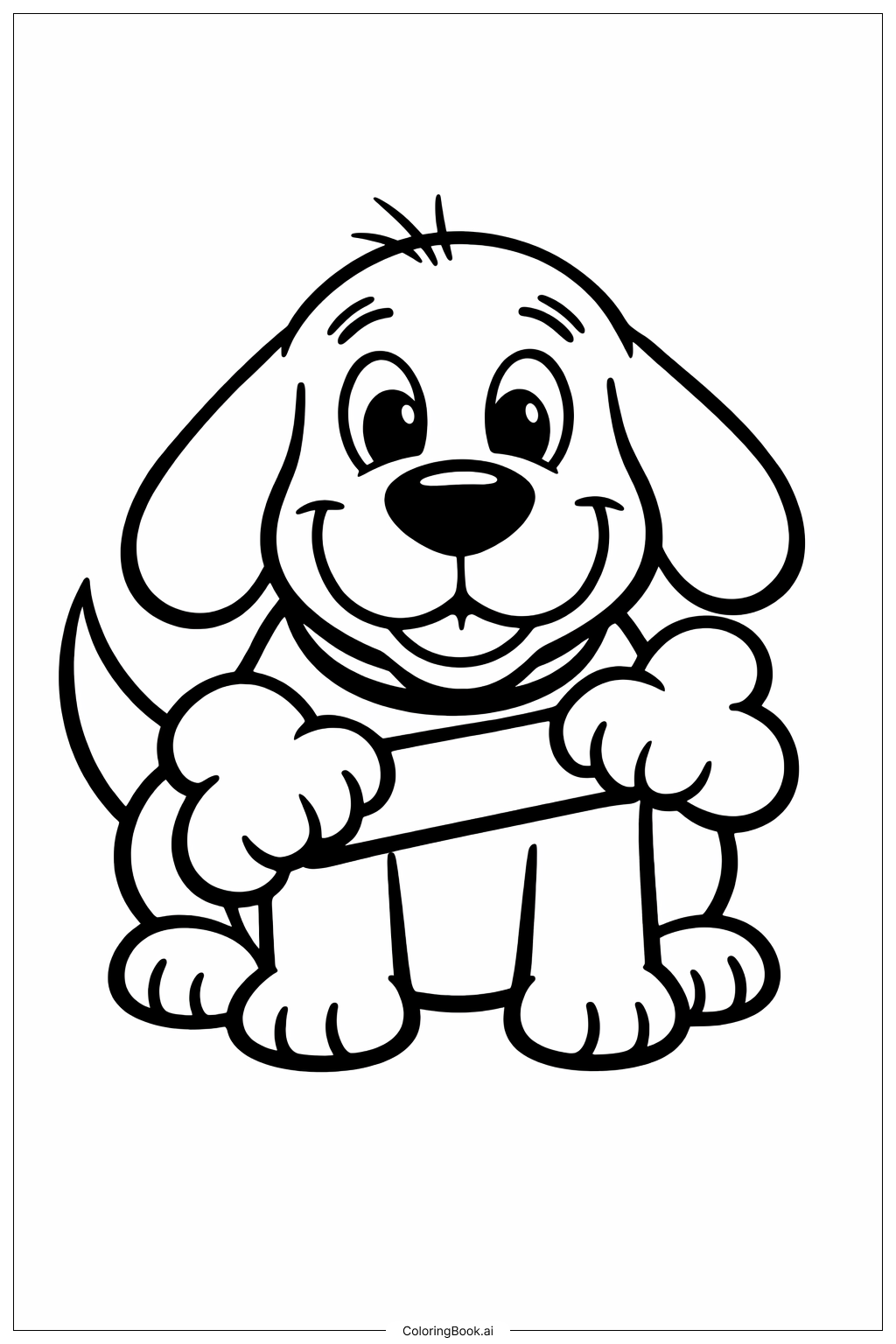  Clifford The Big Red Dog With Bone Coloring Page 