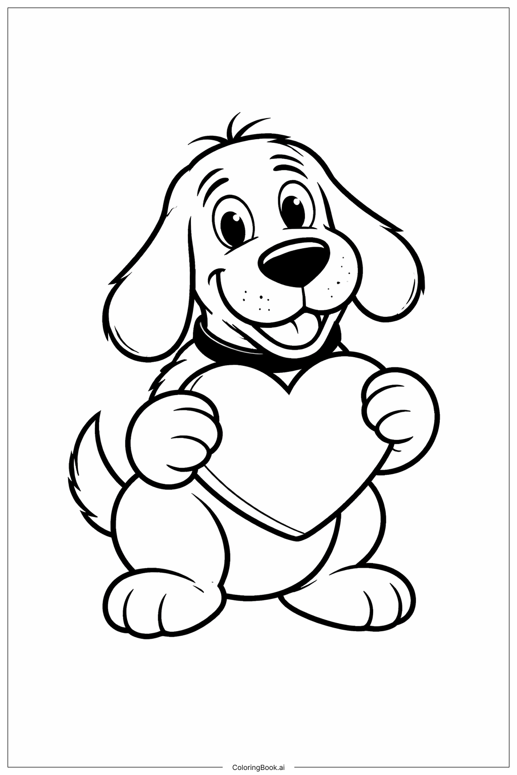 Clifford The Big Red Dog With Heart Coloring Page 