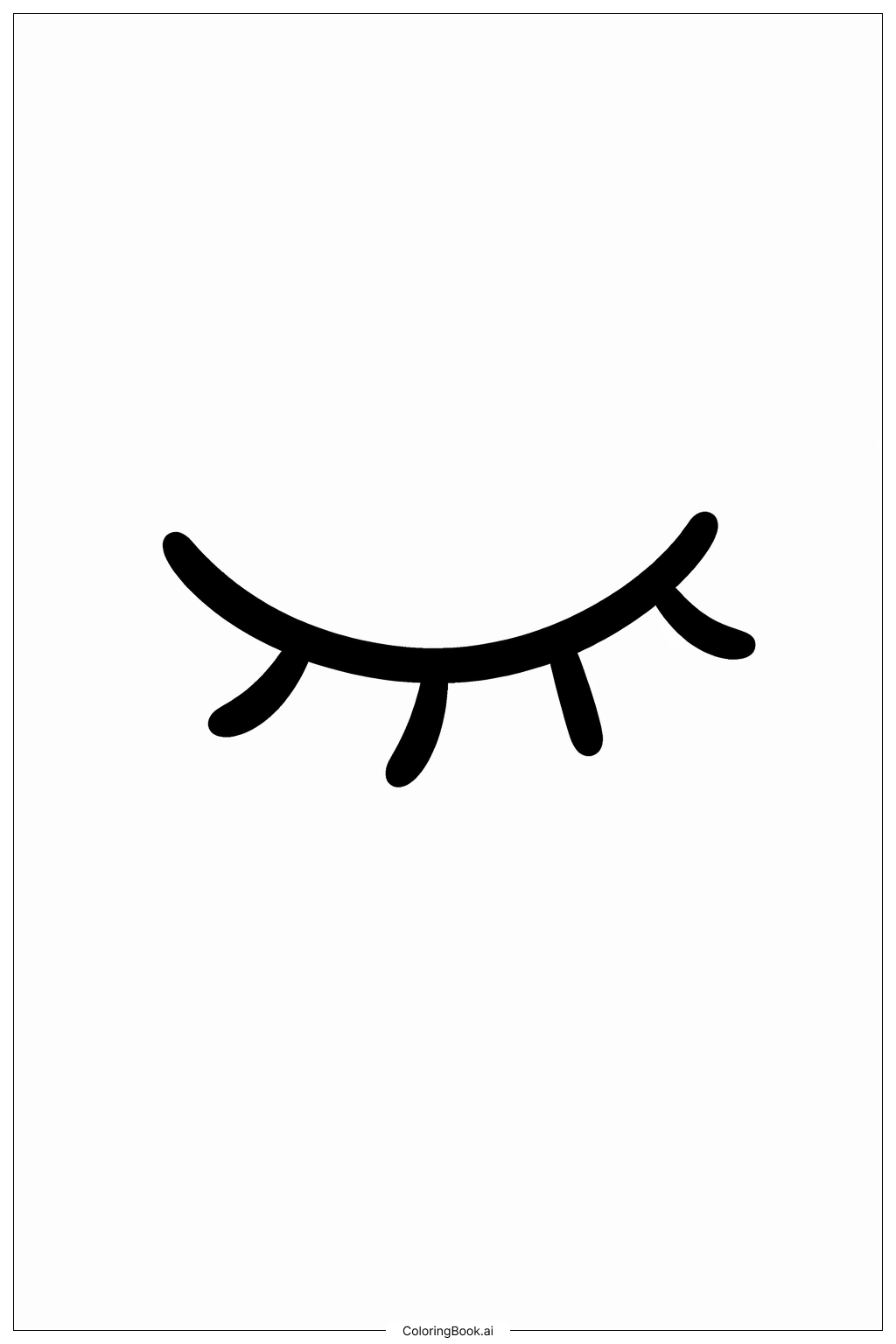  Page de coloriage Œil endormi fermé 