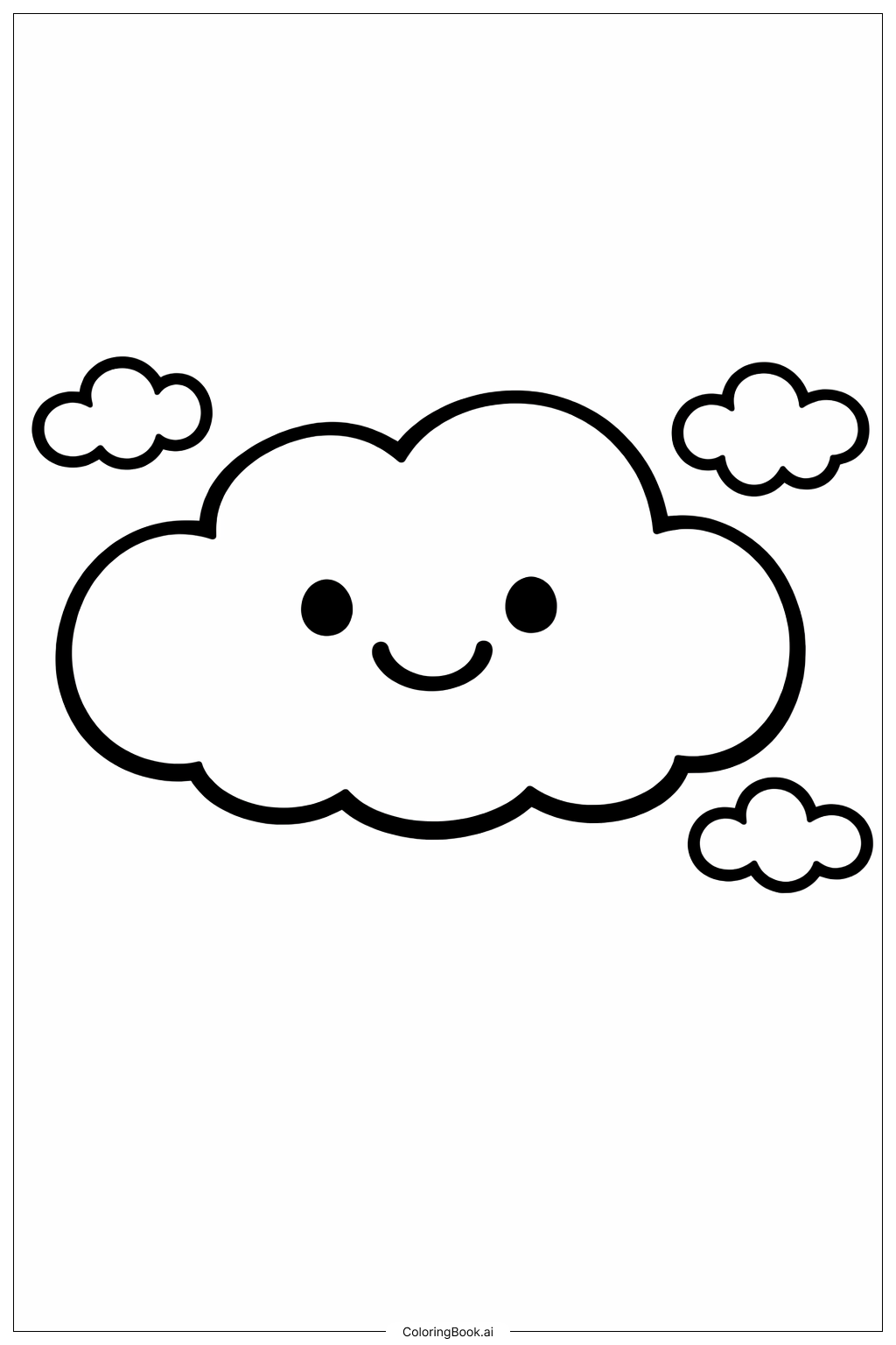  云朵图案填色页 