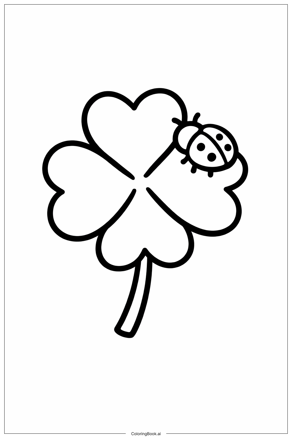  繡球與瓢蟲著色頁 