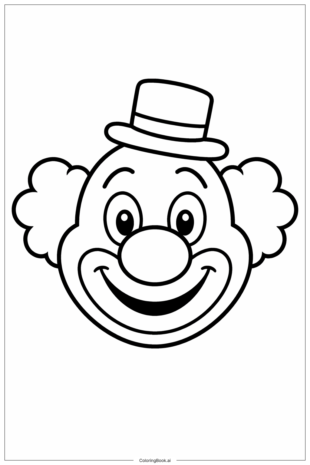  小丑臉特寫著色頁 