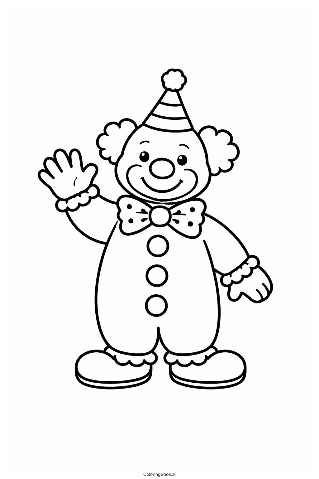  向你揮手的小丑著色頁 