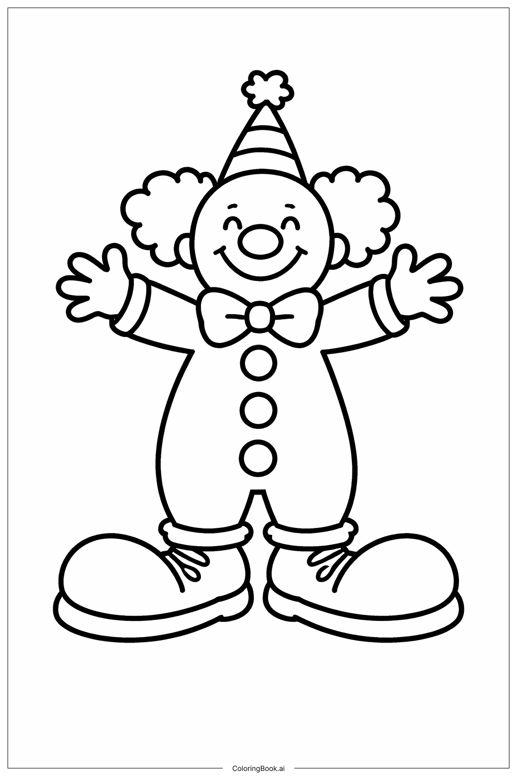  穿著大鞋的小丑著色頁 