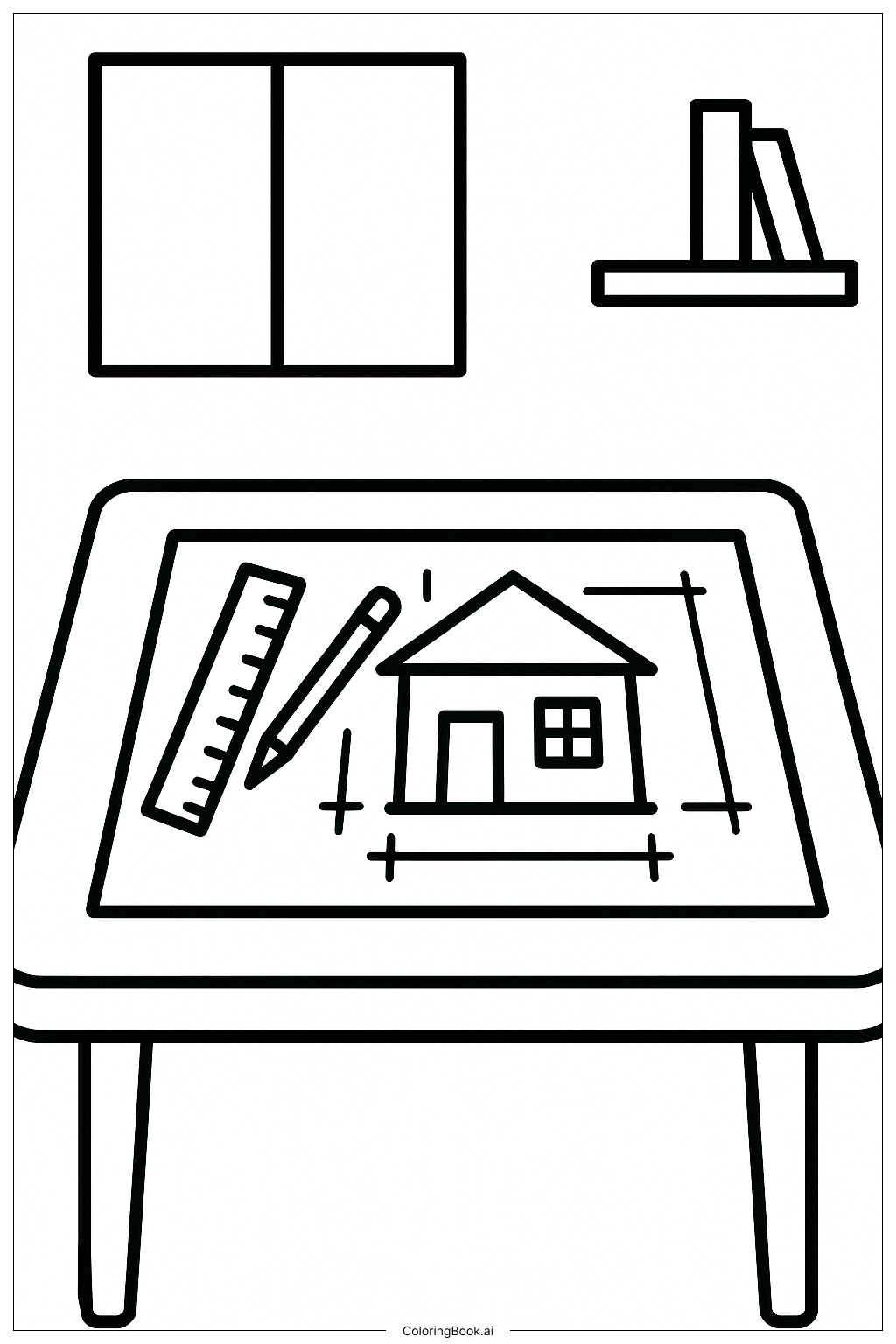 Page de coloriage Tableau de plan de construction 